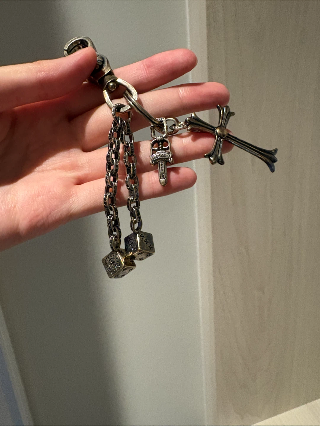 Chrome Hearts Keychain with Cross and Dice Charms - photo 2
