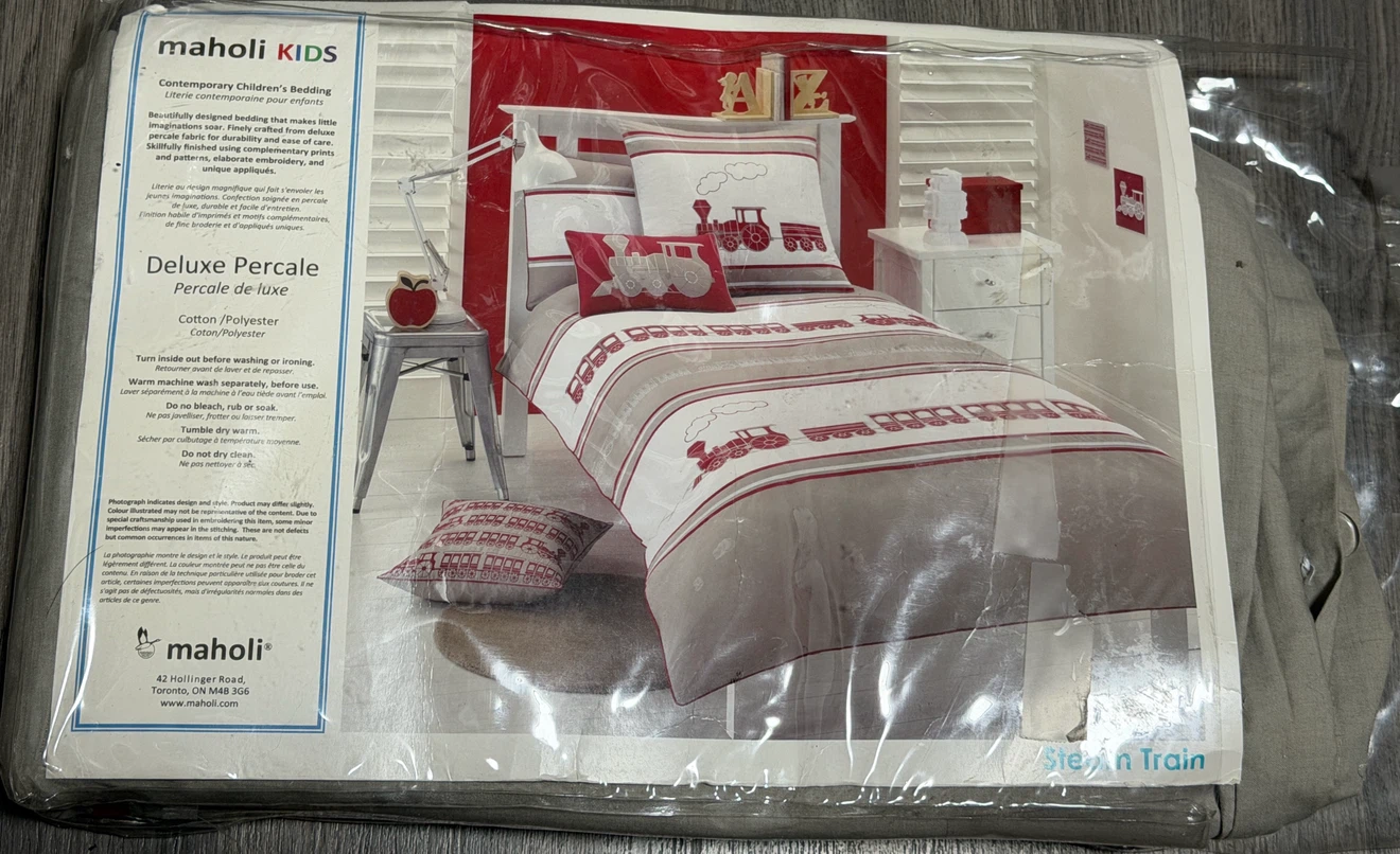 Maholi Kids Twin "Steam Train" Duvet Cover Set