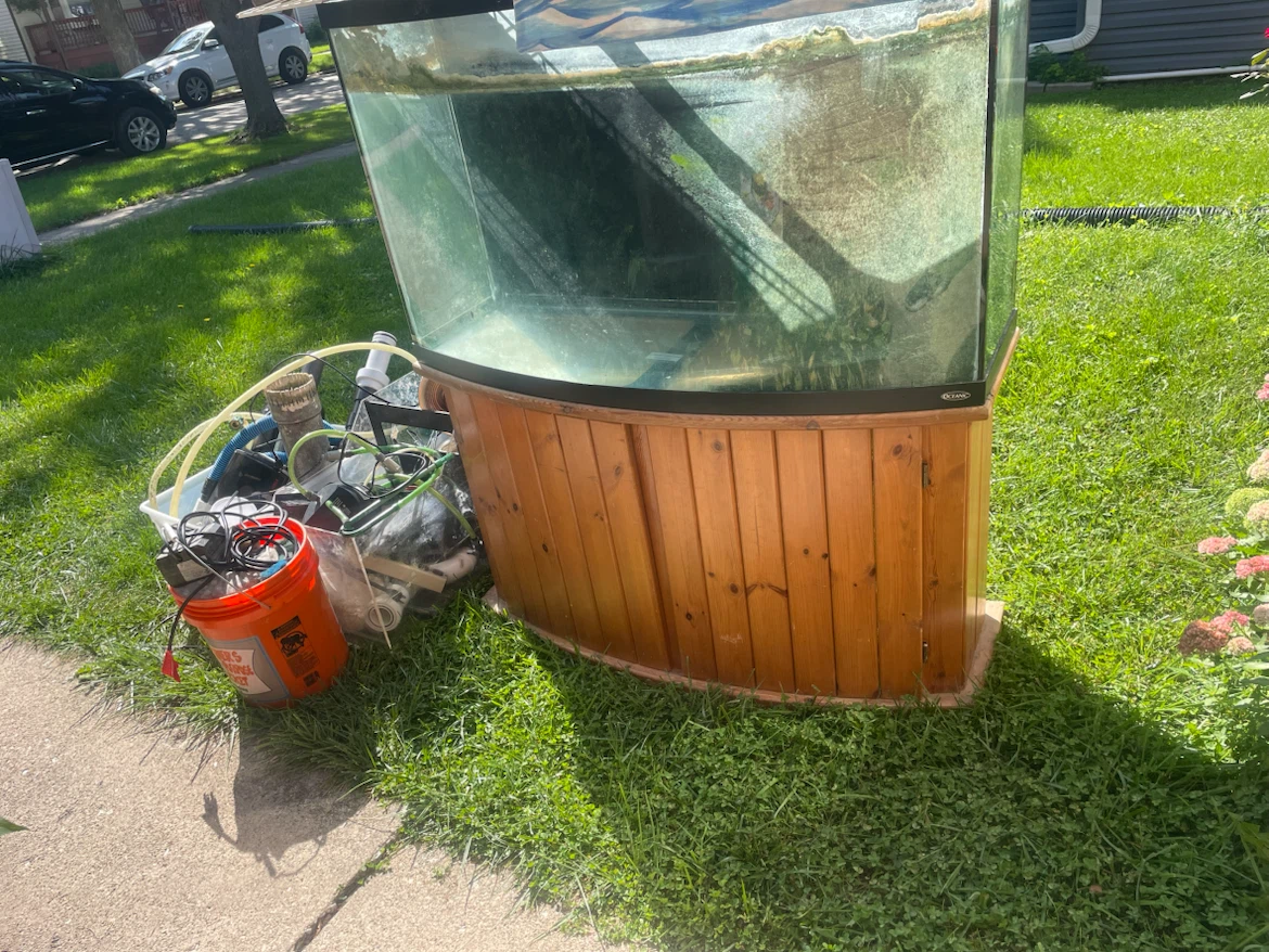90 gallon fish tank with filters and lots of supplies