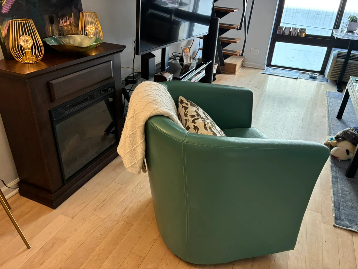 Teal Swivel Accent Chair - photo 2