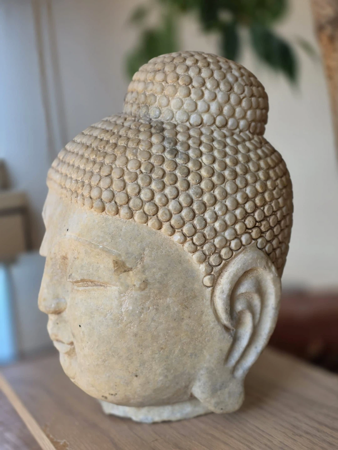 Heavy Buddha Head Sculpture – Stone Look – 11” Tall – 35.6 lbs - photo 2