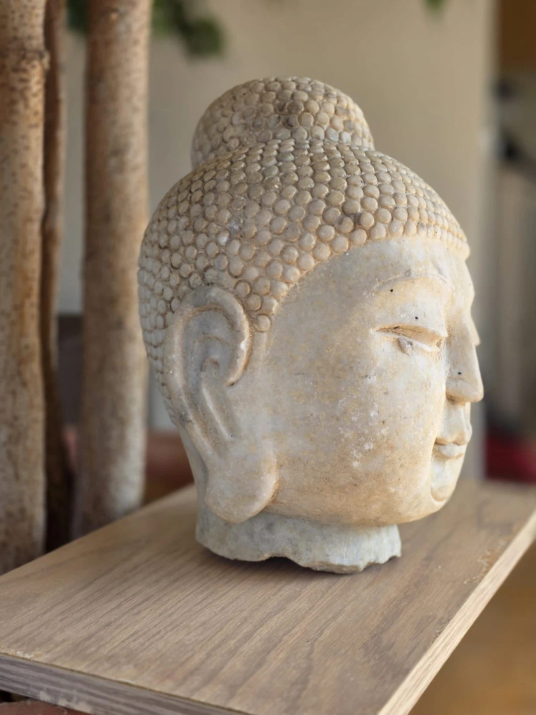 Heavy Buddha Head Sculpture – Stone Look – 11” Tall – 35.6 lbs - photo 3