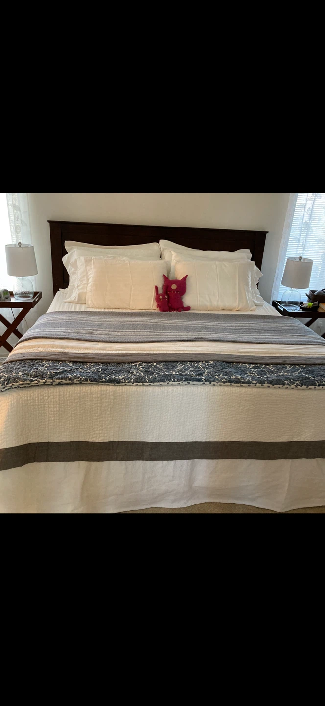 Dark Brown Wooden Headboard