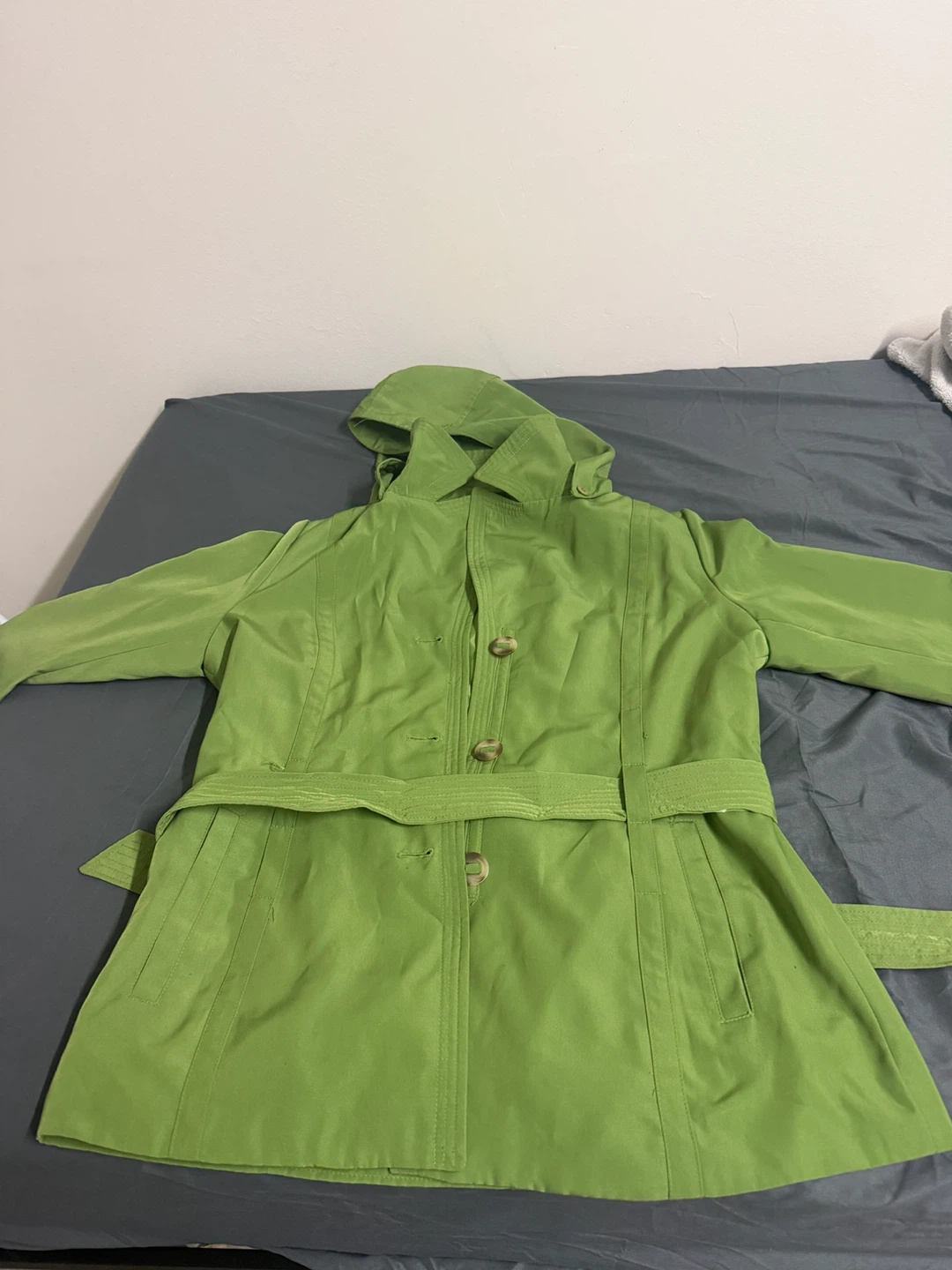 Lime Green Hooded Rain Jacket