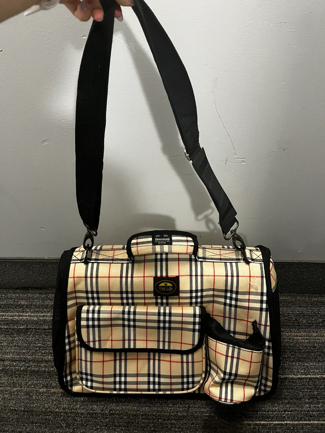 Pet Carrier Bag Plaid