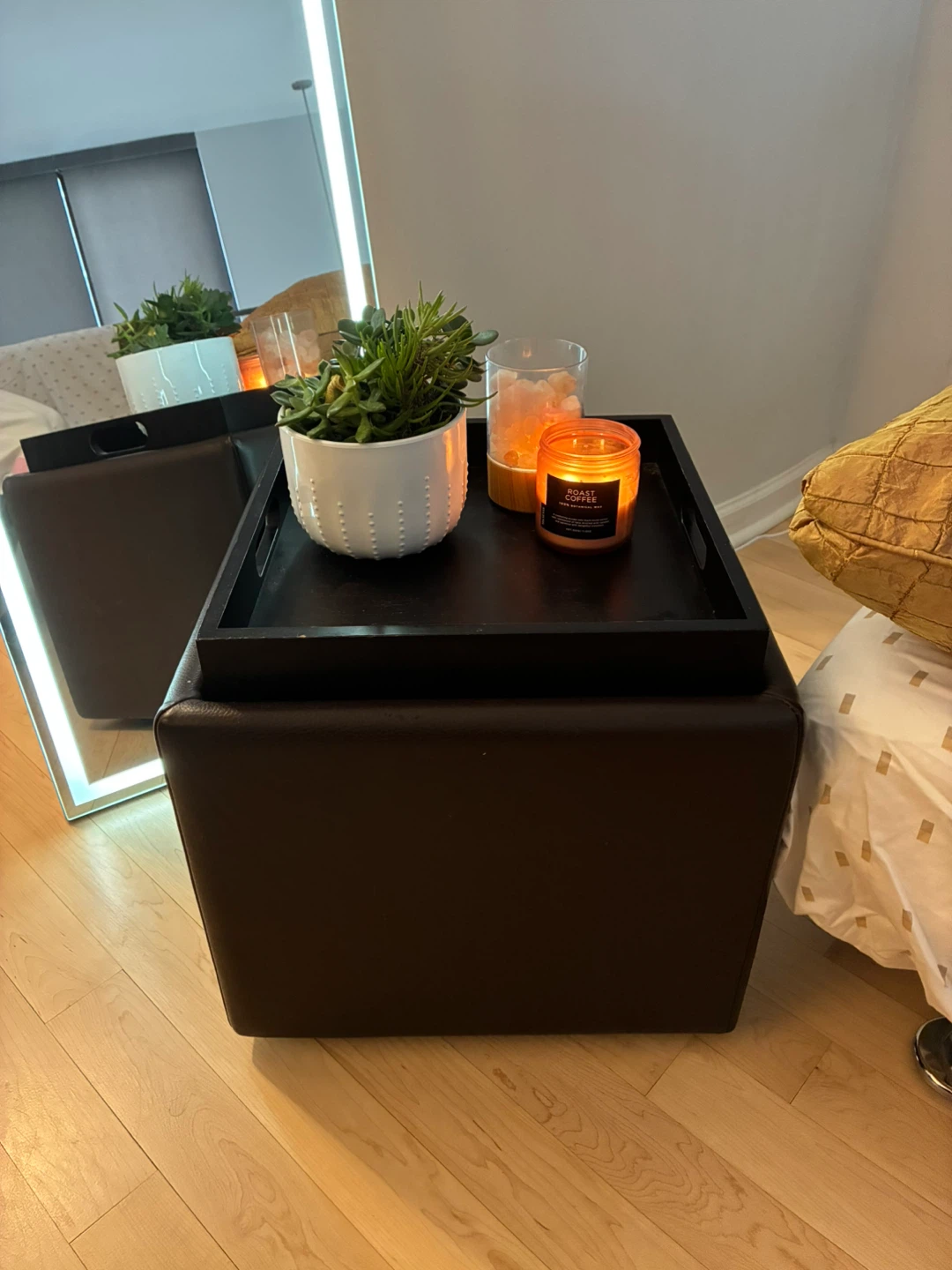 Brown Storage Ottoman Cube