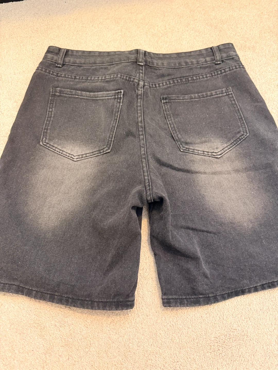 Men's Grey Denim Cargo Shorts