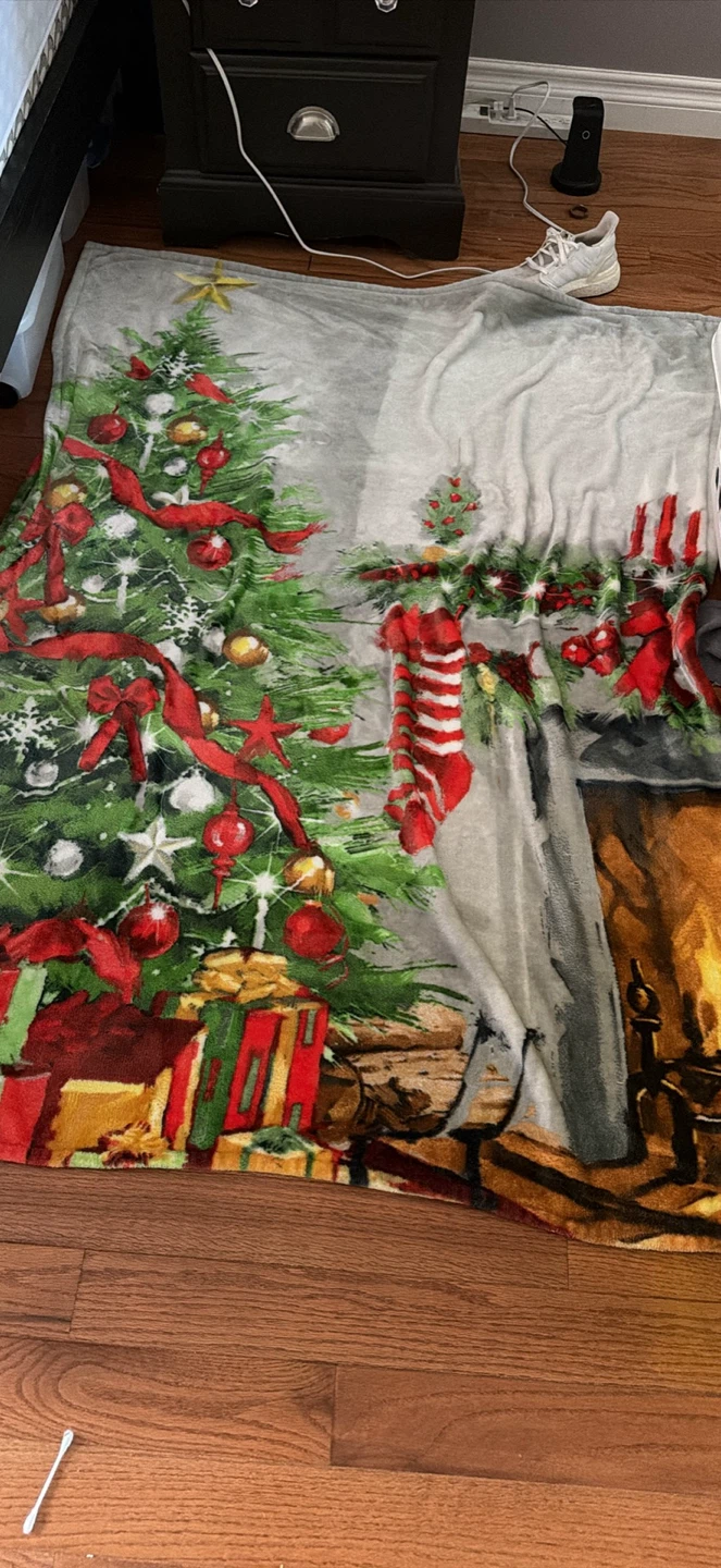 Christmas blanket 62 by 46 inches approximately