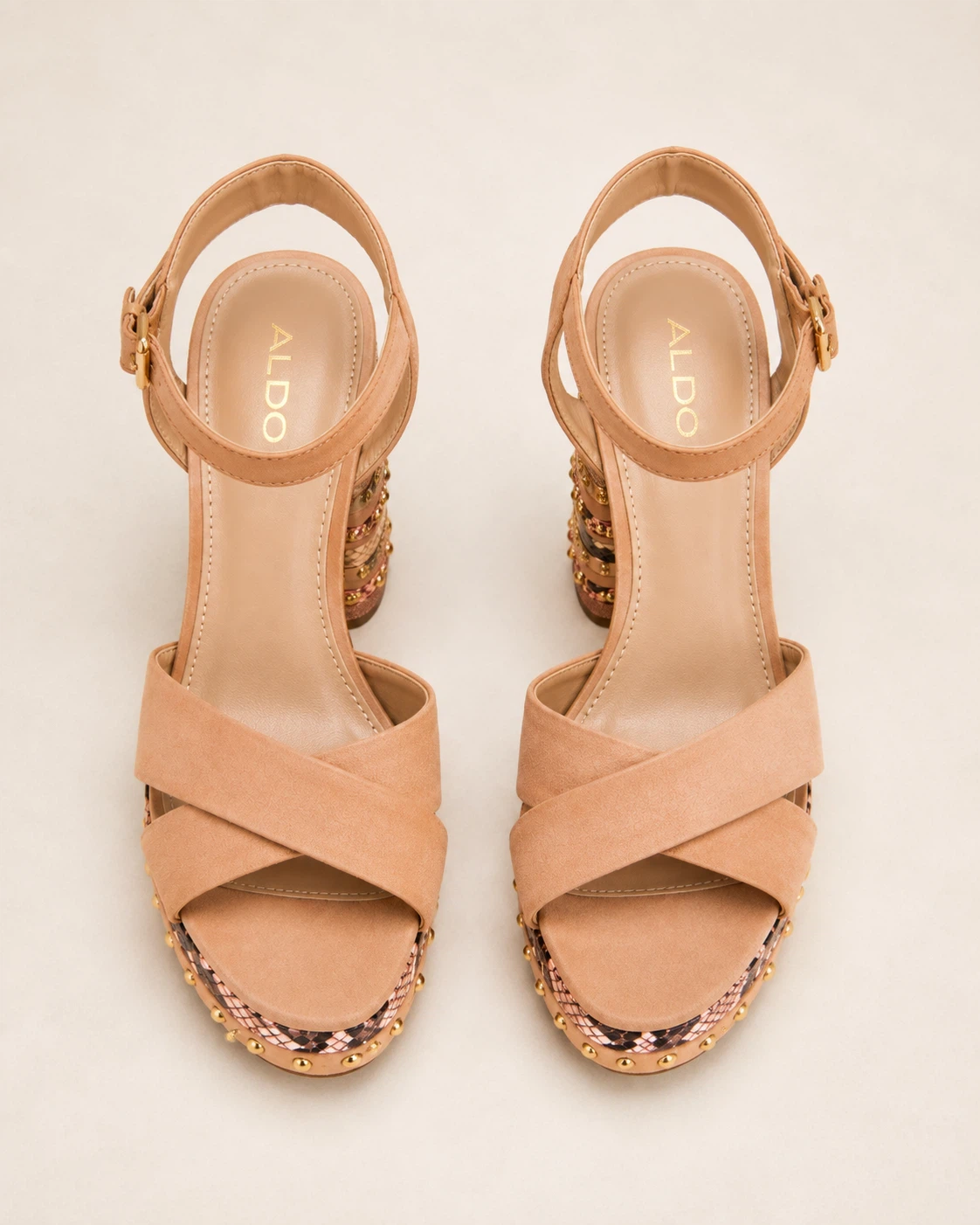 ALDO Women's Nude Platform Heeled Sandals