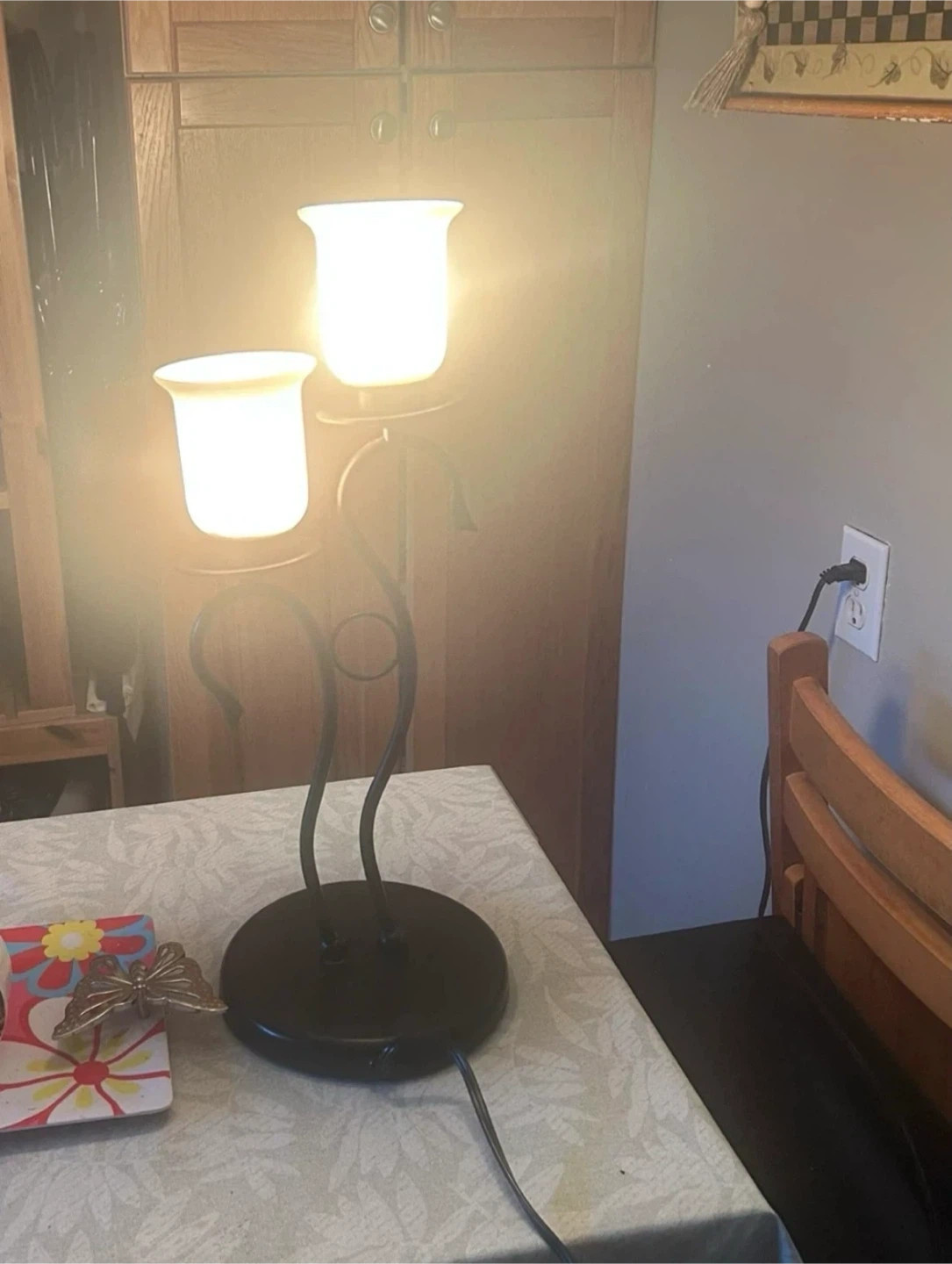 Black 2-Light Tabletop Lamp - photo 2