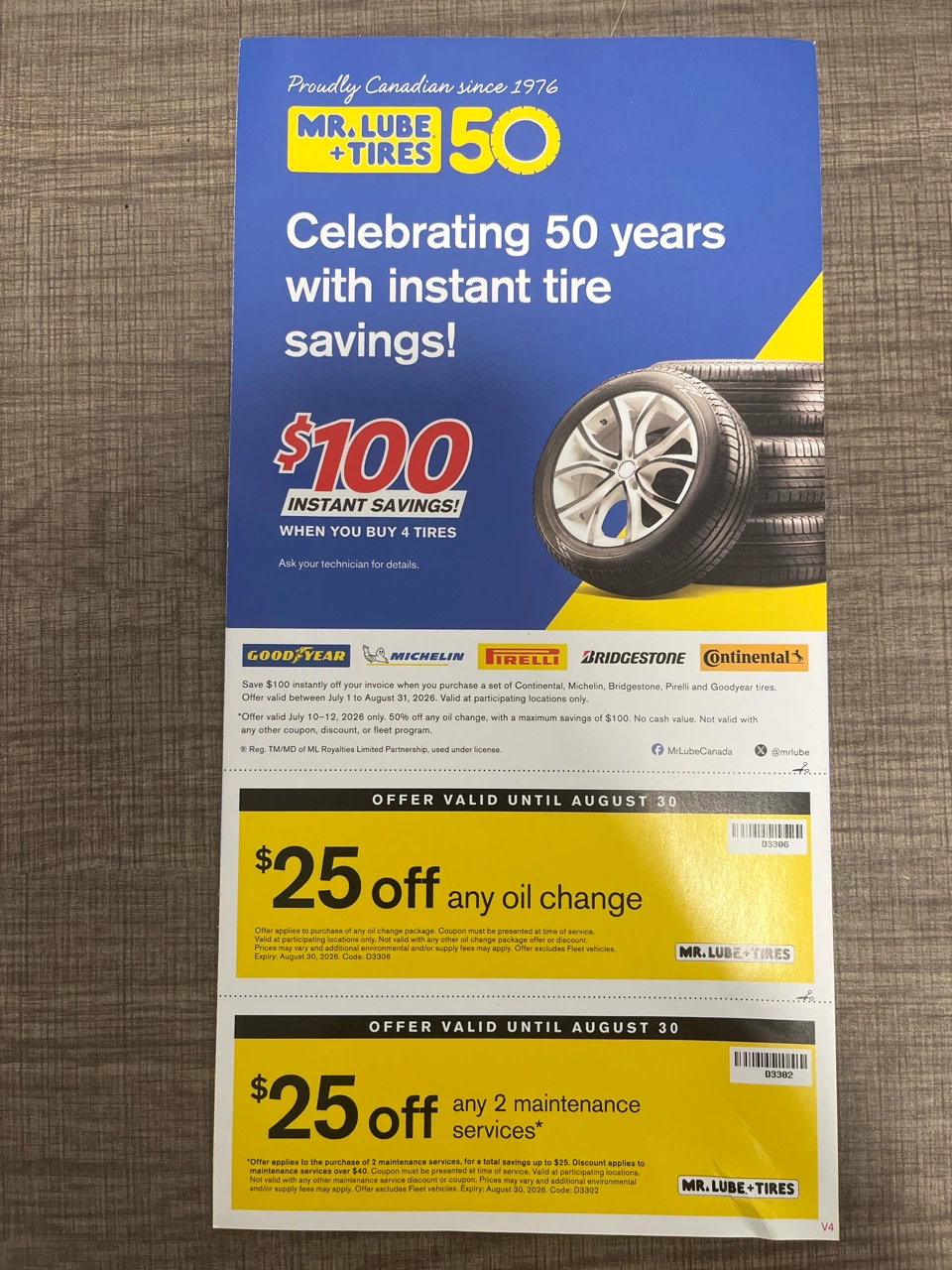 Mr live tire change or maintenance coupon