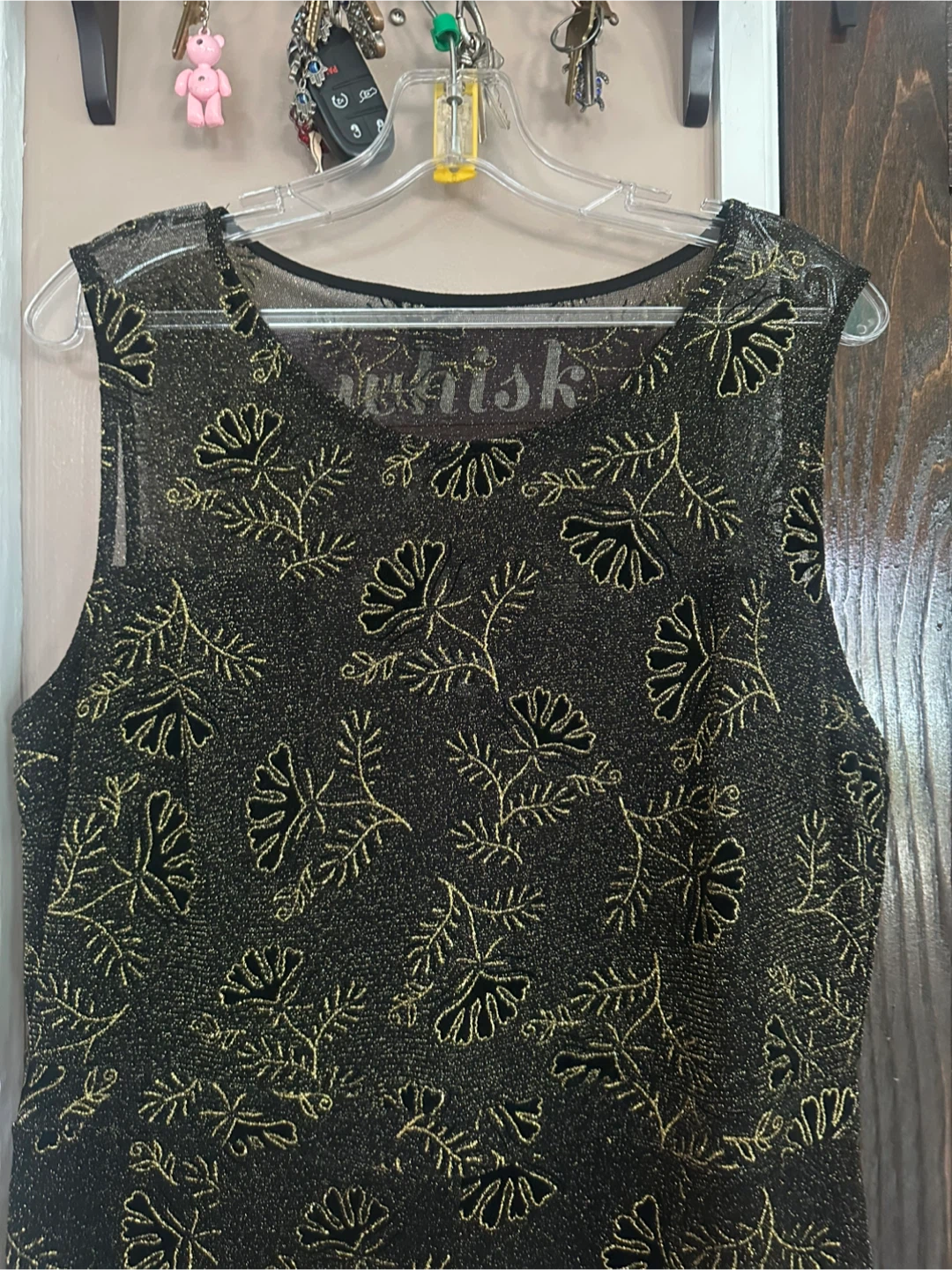 Black & Gold Floral Sheer Maxi Dress - photo 2