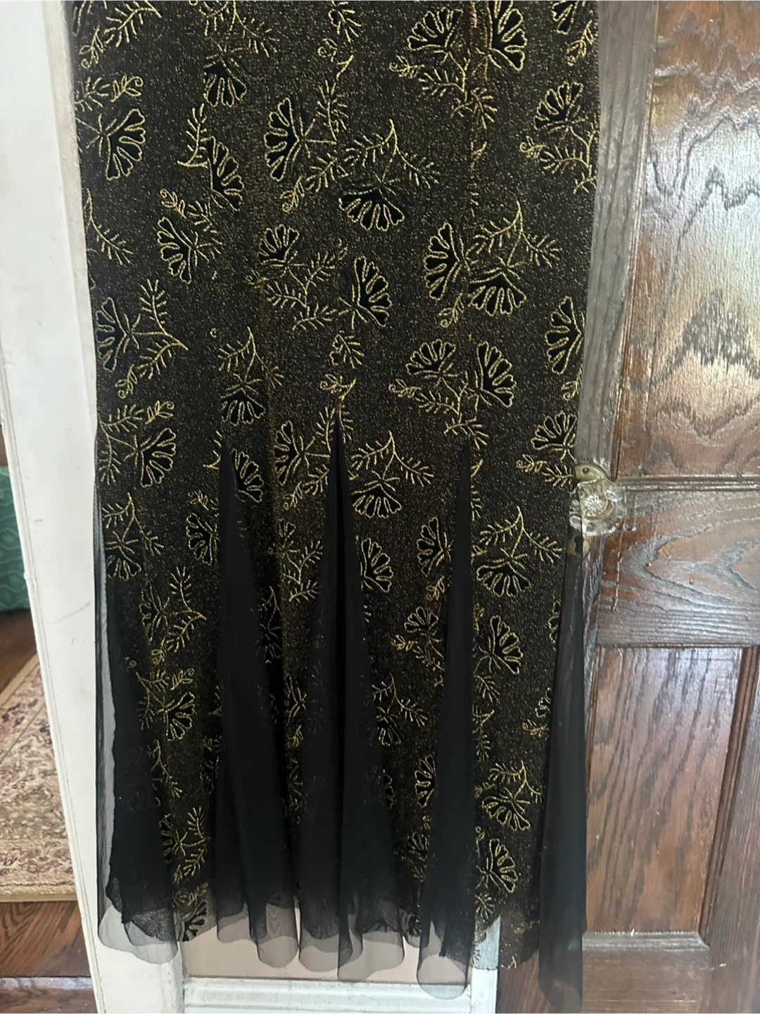 Black & Gold Floral Sheer Maxi Dress - photo 3
