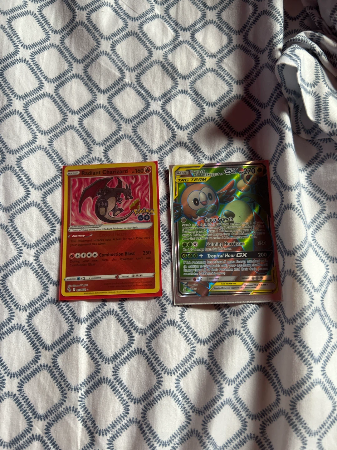 Pokemon Trading Card Lot - Radiant Charizard & Rowlet GX