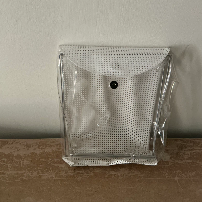 Clear and White Mesh Pouch