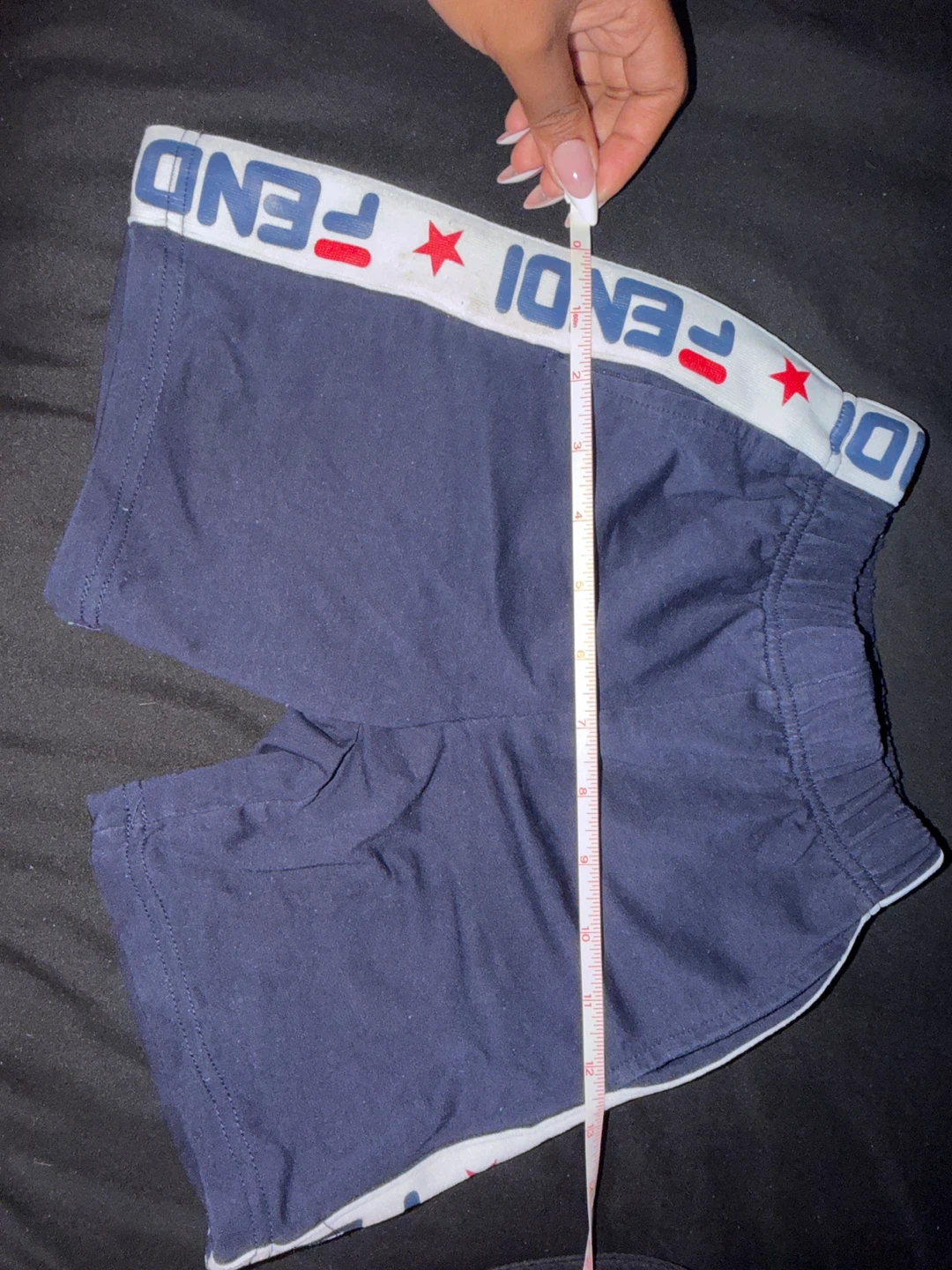 Fendi Navy Blue Shorts with Red Stars - photo 2