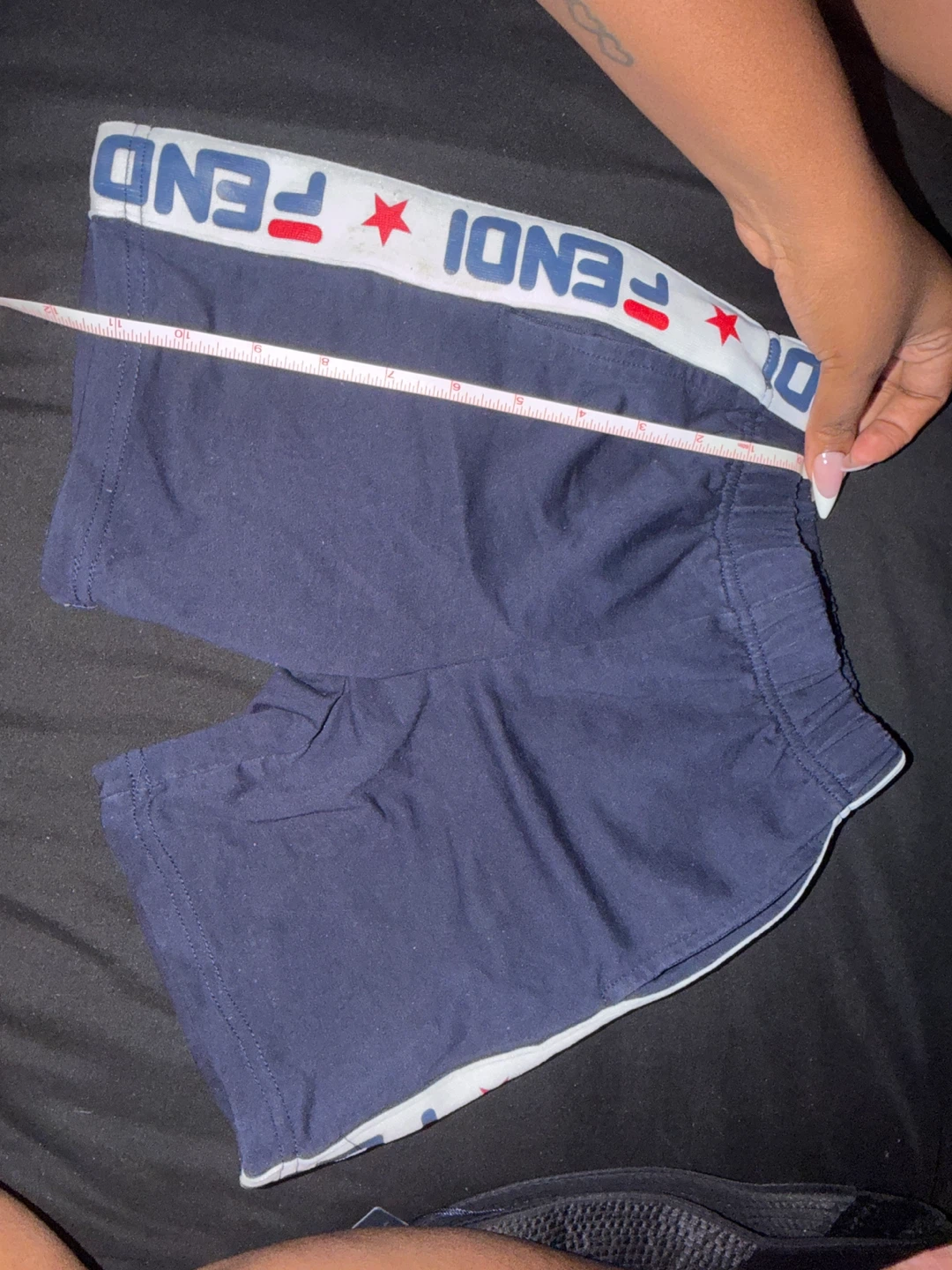 Fendi Navy Blue Shorts with Red Stars - photo 3