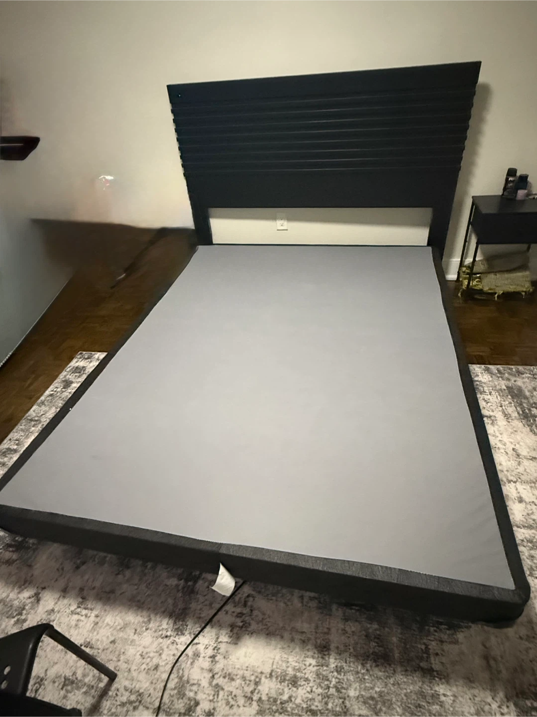 Black Metal Bed Frame with Headboard