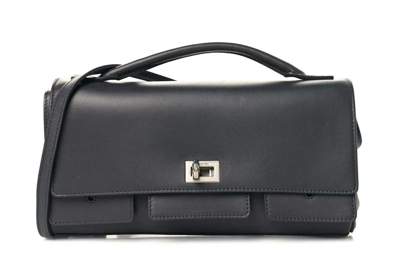 Balenciaga Paris Grey Leather Shoulder Bag