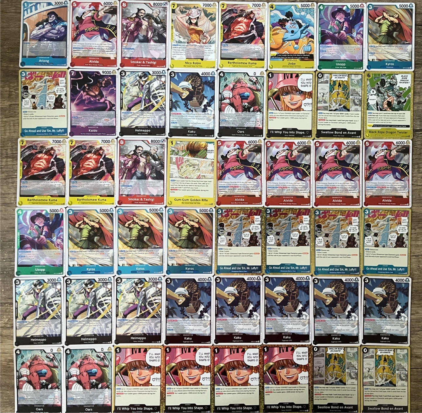 A Lot of One Piece Trading Cards