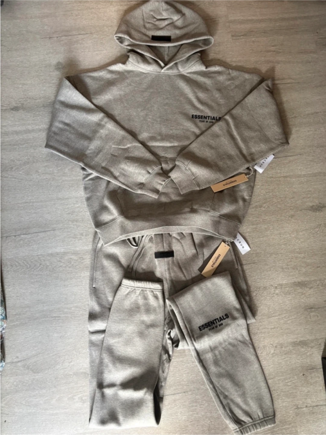 ESSENTIALS Fear of God Grey Hoodie and Sweatpants Set
