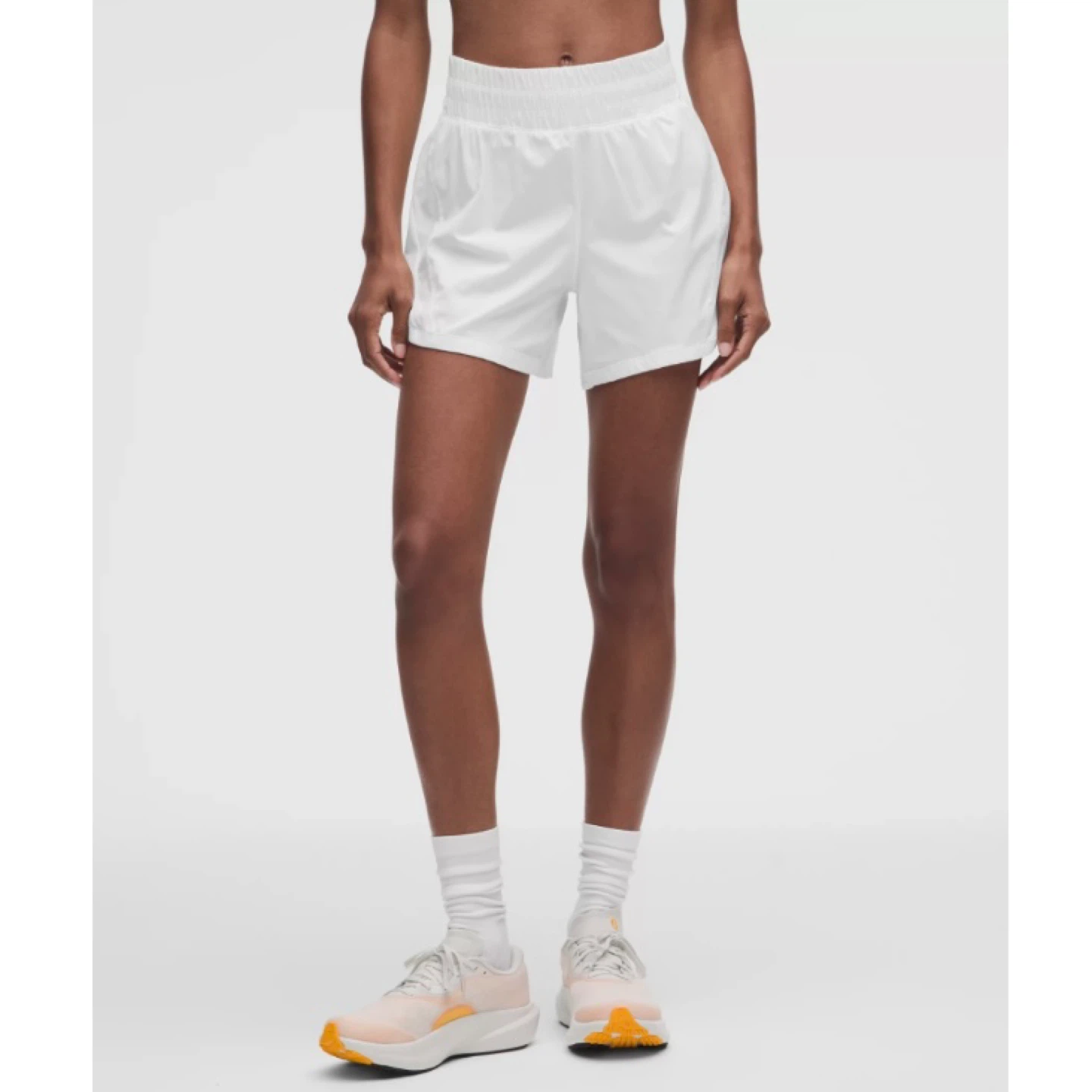 NWT Lululemon Track That High-Rise Short Lined 5” - Light Ivory,