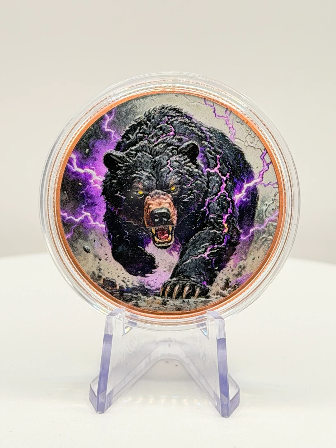 1 Troy Ounce 999 Fine Copper Coin - Bear Design - photo 3