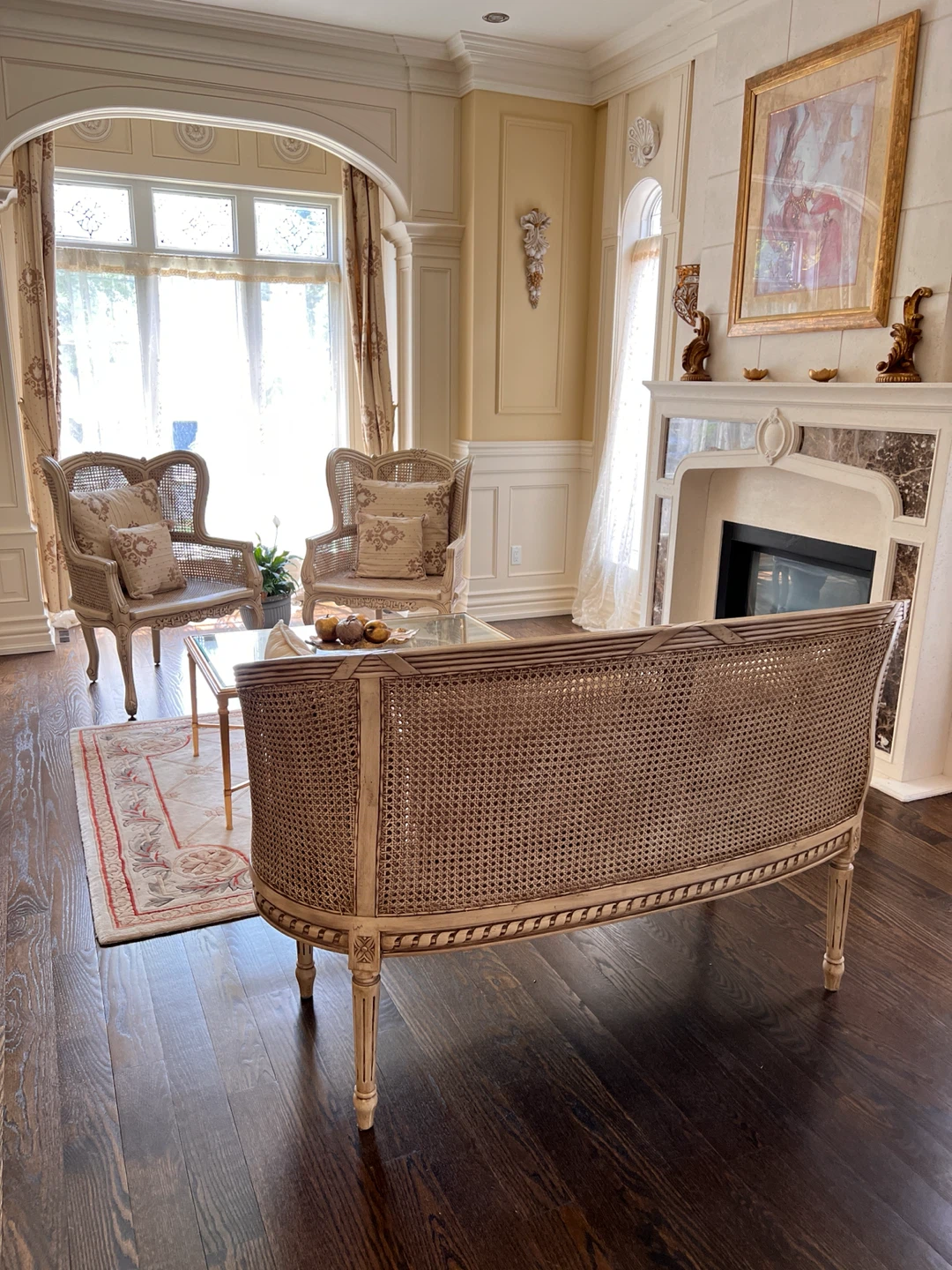 Vintage Cane Loveseat and Armchairs Set - photo 3