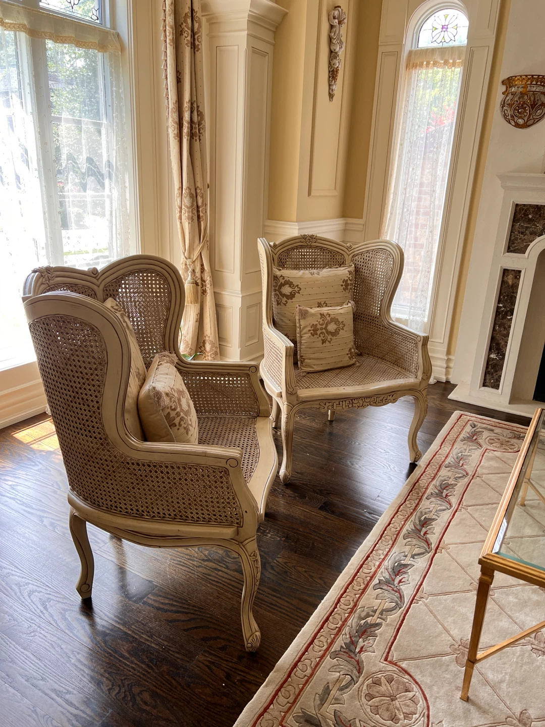 Vintage Cane Loveseat and Armchairs Set - photo 4
