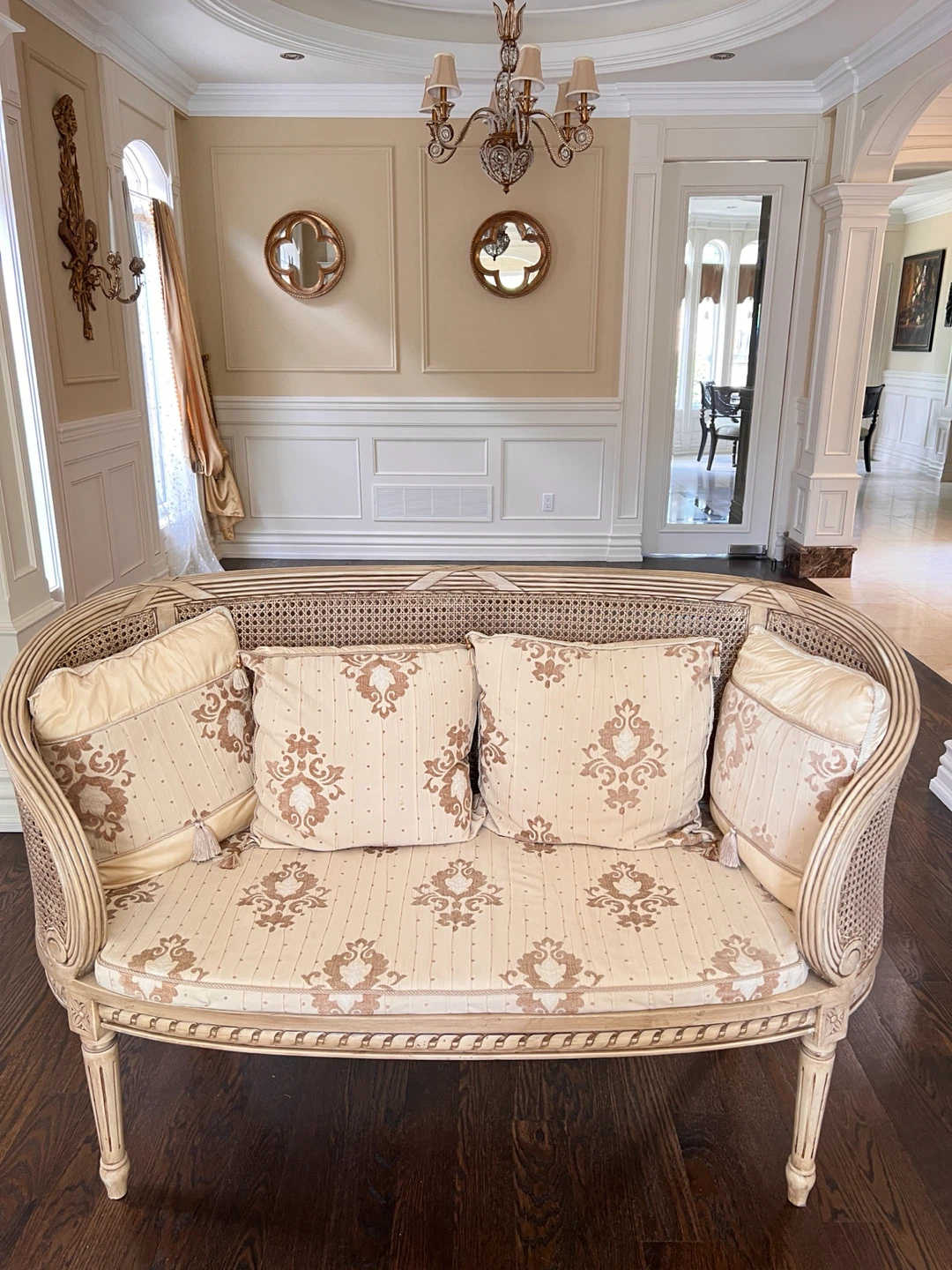 Vintage Cane Loveseat and Armchairs Set - photo 5