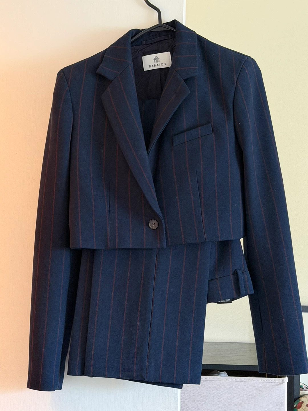 Babaton Pinstripe Blazer and Pants Set