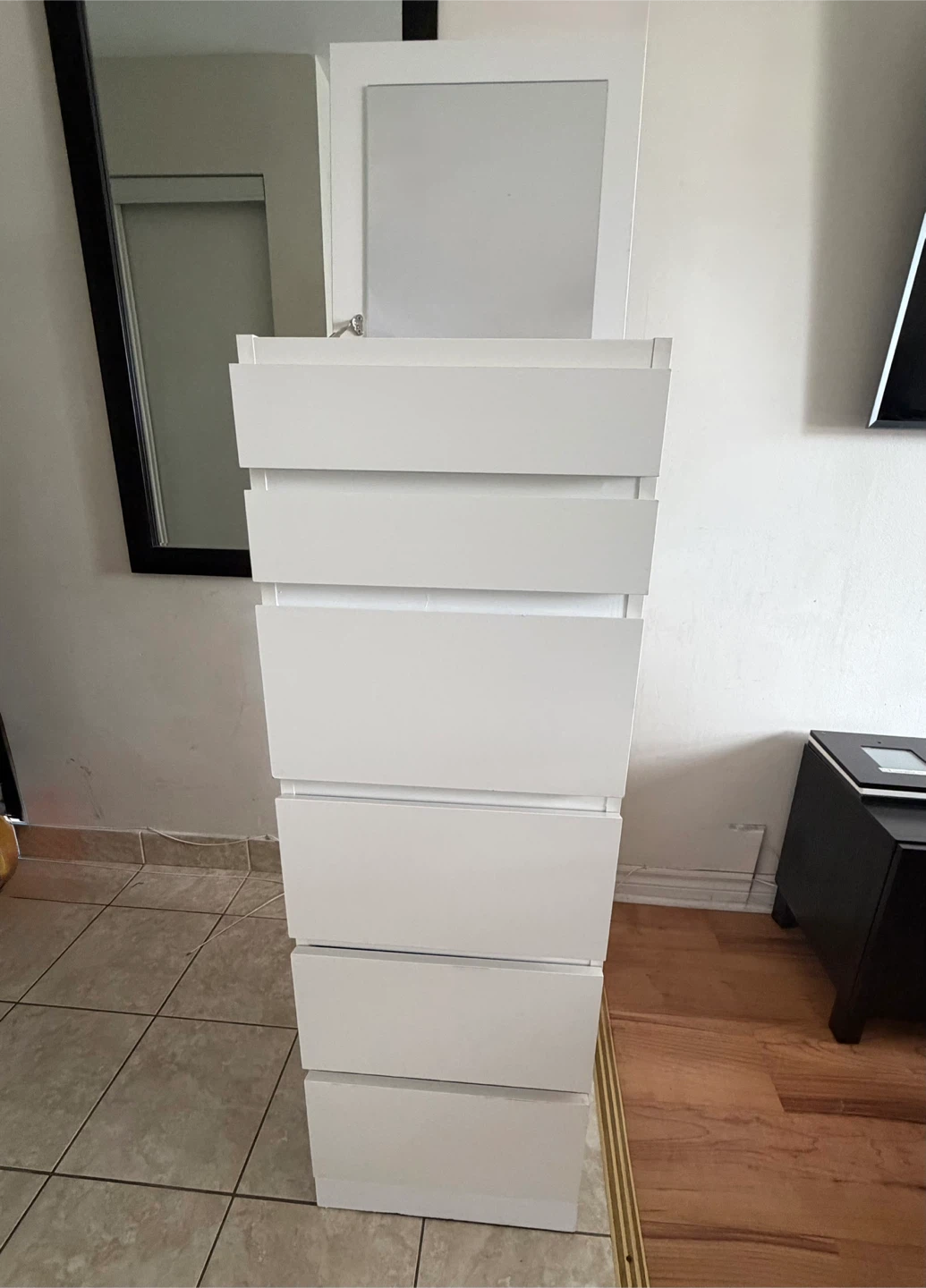 White 6-Drawer Tall Dresser - photo 2