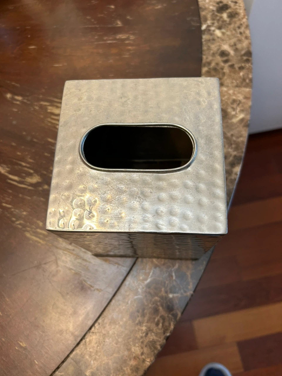 Hammered Metal Tissue Box Cover