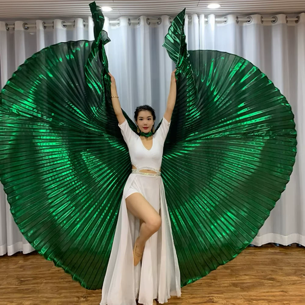 Emerald Green Pleated Belly Dance Wings
