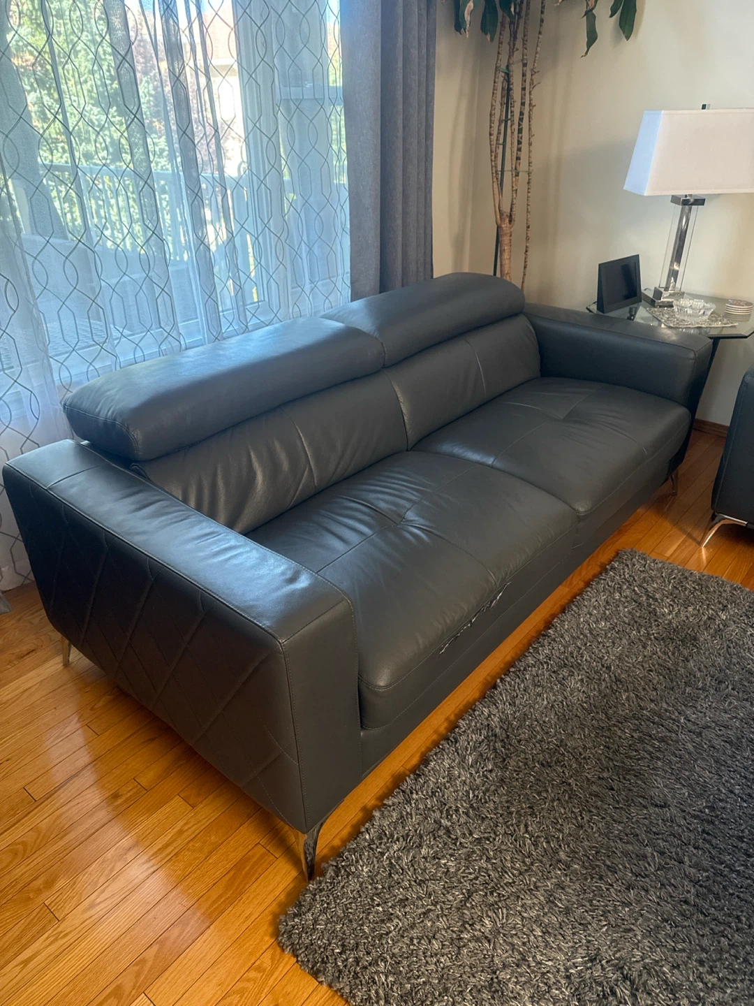 Grey Leather Sofa