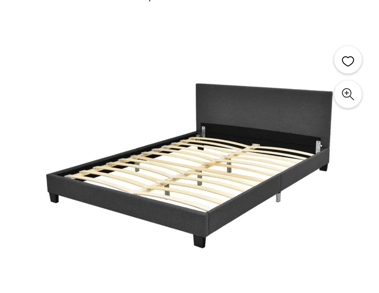 Costway Queen Upholstered Platform Bed Frame - Gray