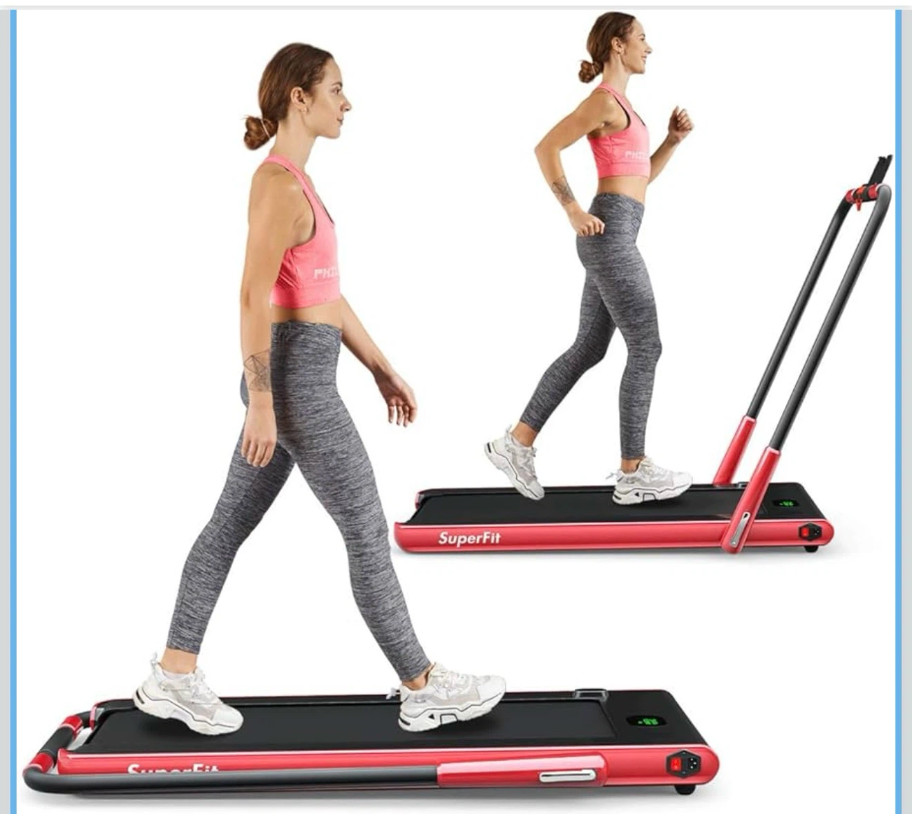 Black SuperFit Folding Treadmill with Remote Control - photo 2