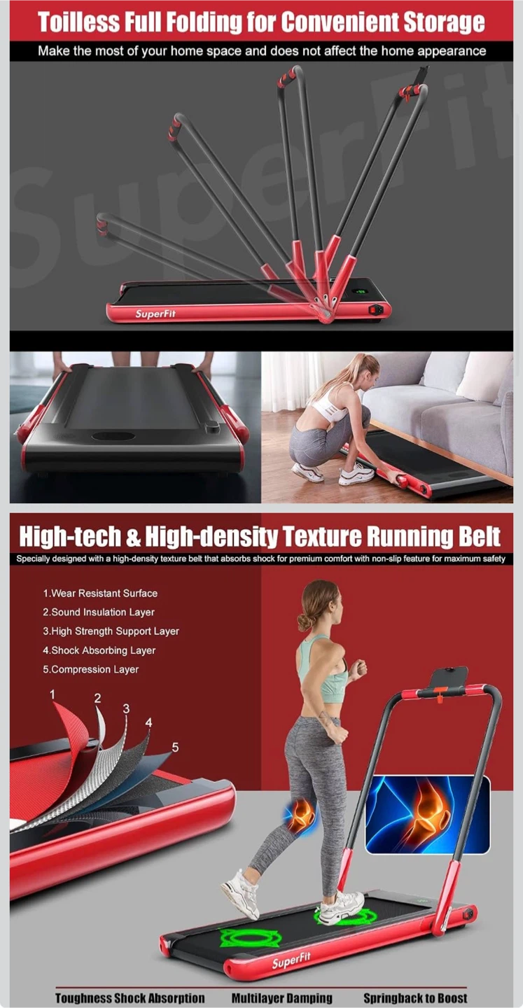 Black SuperFit Folding Treadmill with Remote Control - photo 3