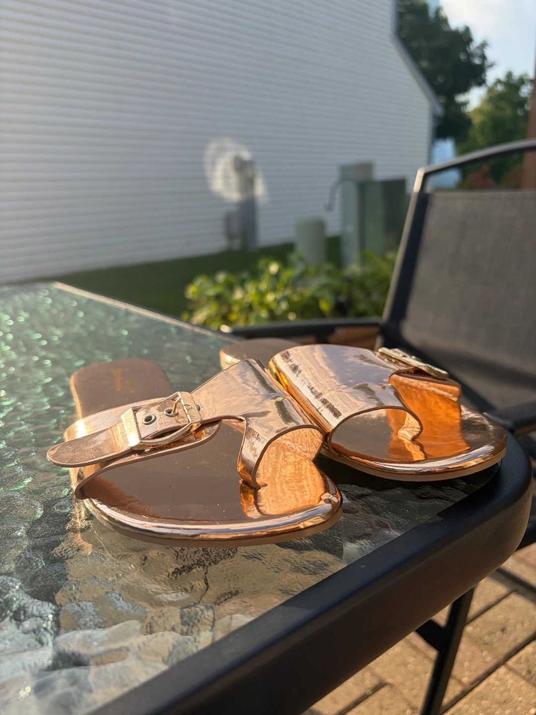Rose Gold Slide Sandals - photo 5