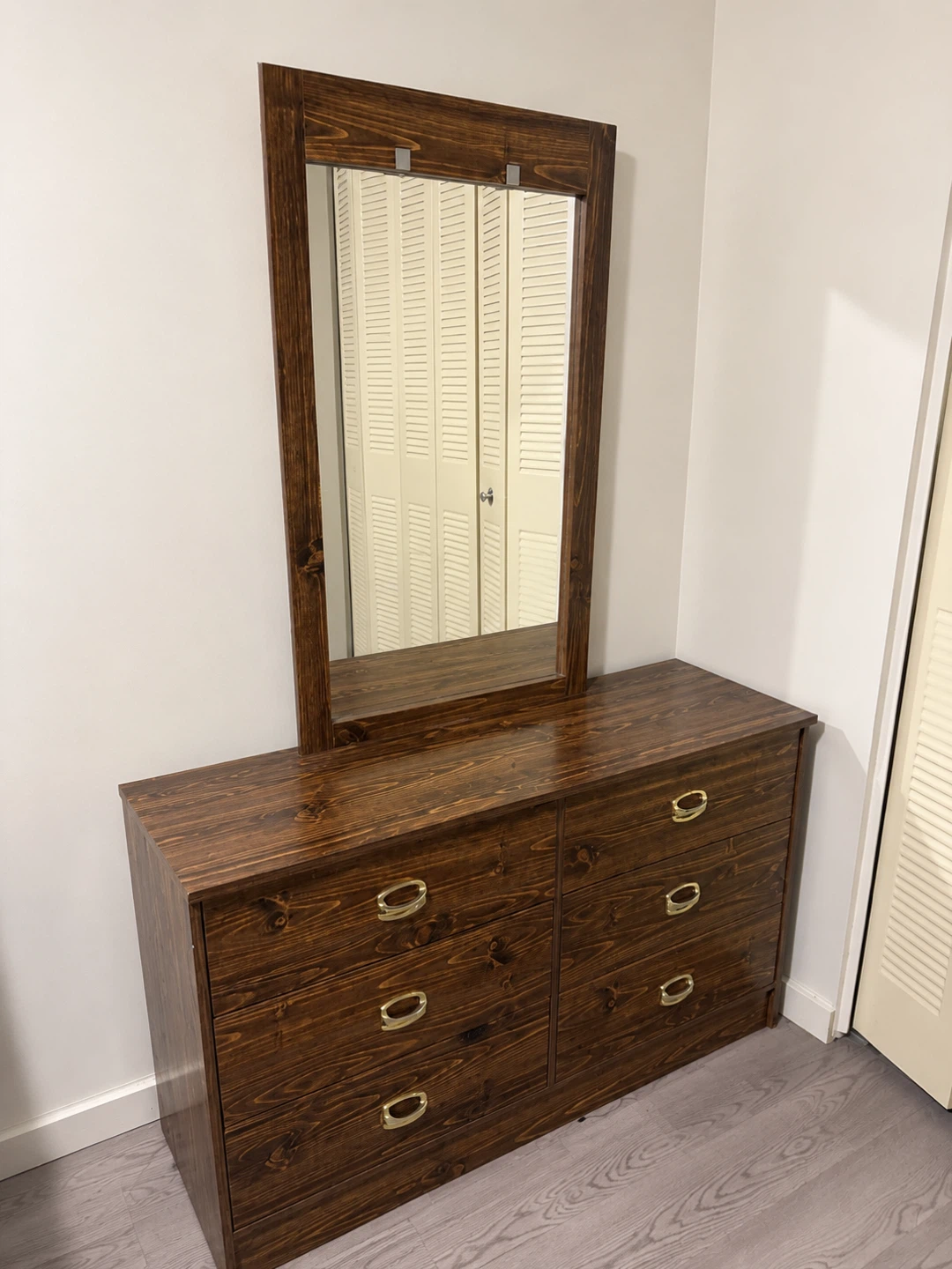 Wooden Dresser with Mirror