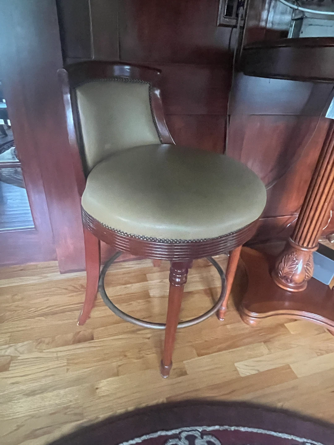 Pub Table with 2 Bar Stools with  Leather Seat - photo 5