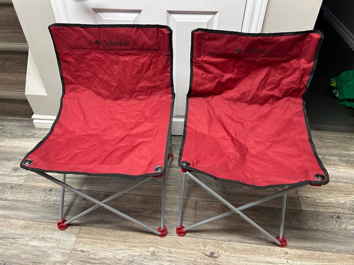 Columbia Red Folding Camp Chairs (2)