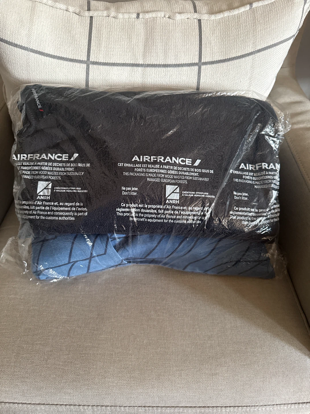 Air France Airplane Blanket and Pillow Set