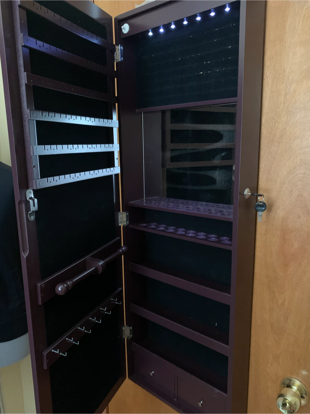Jewelry Armoire Cabinet with Mirror and Lights - photo 2