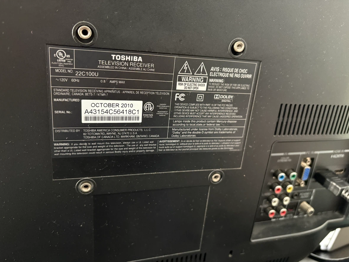 Toshiba 22" Television Receiver - photo 3