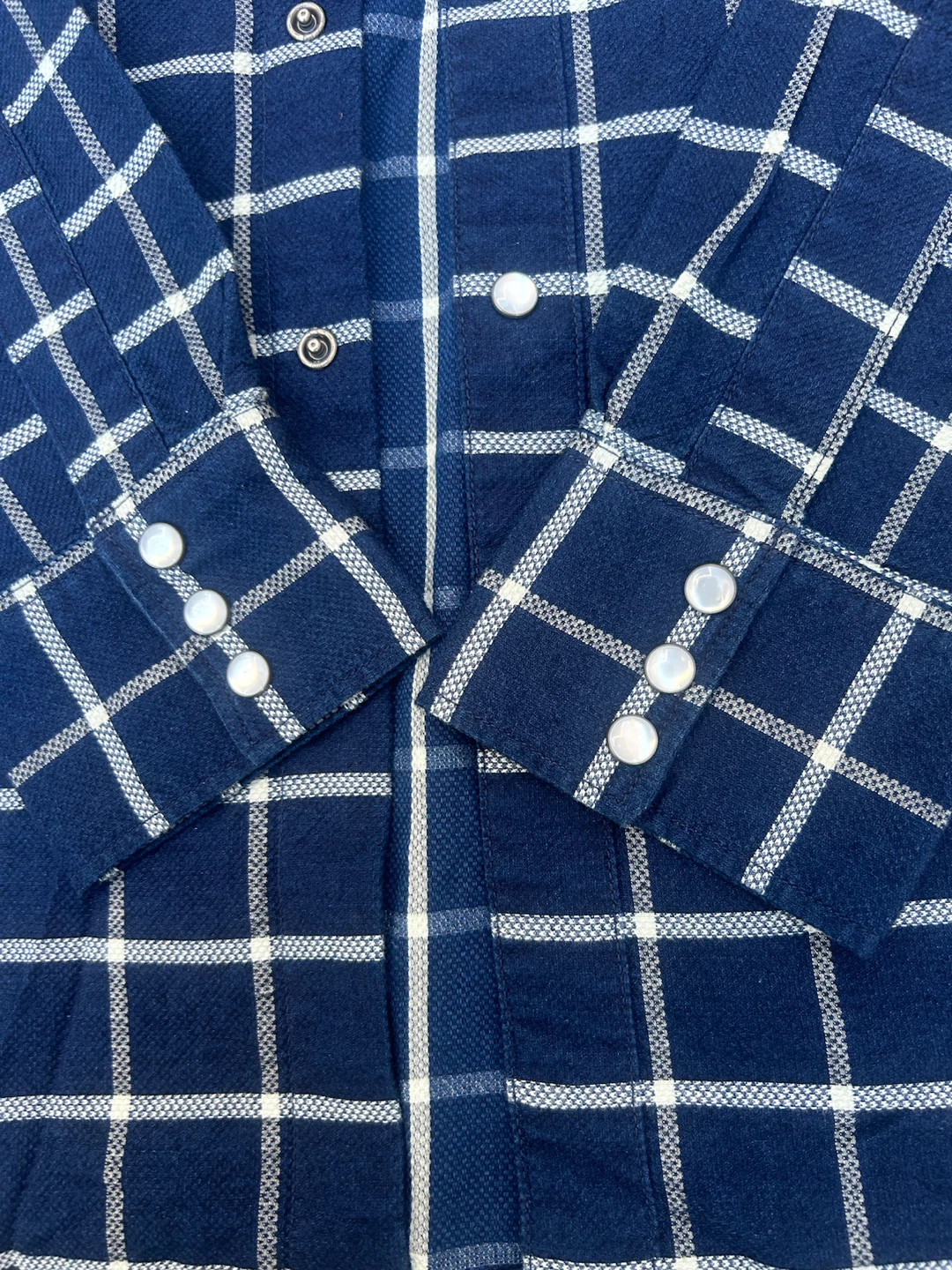Levi's Made & Crafted Blue Plaid Western Shirt - Medium - photo 4