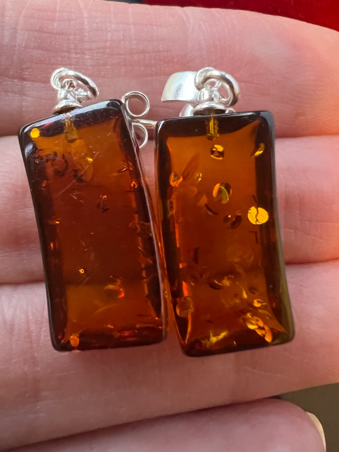 Brand New Sterling Silver & Cognac Baltic Amber Earrings - photo 3