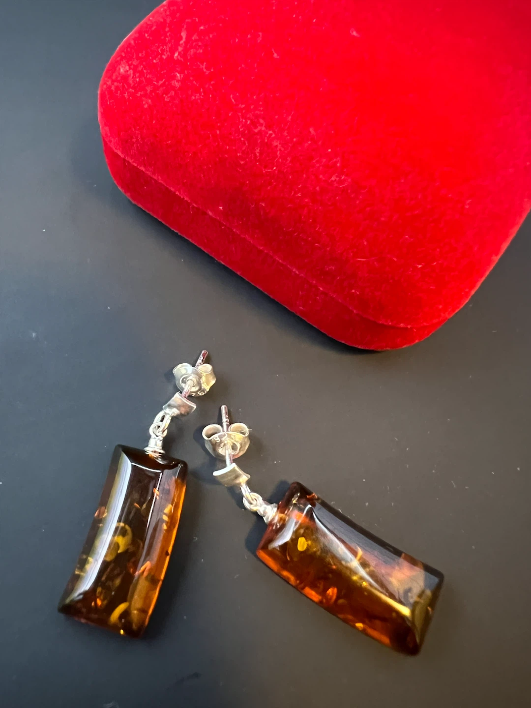 Brand New Sterling Silver & Cognac Baltic Amber Earrings - photo 5