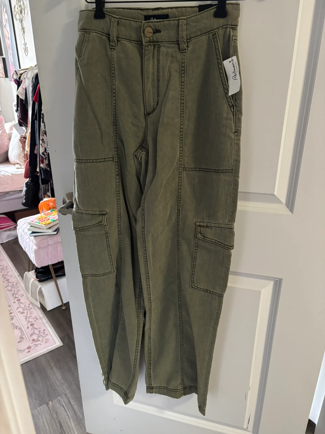 Reitmans Olive Green Cargo Pants Size 24 - photo 3