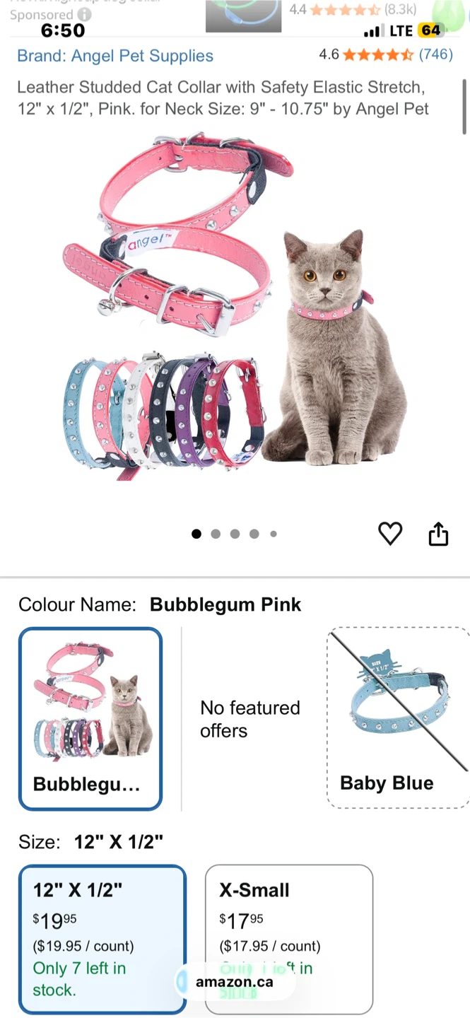Leather Pink Dog/Cat Collar - photo 4